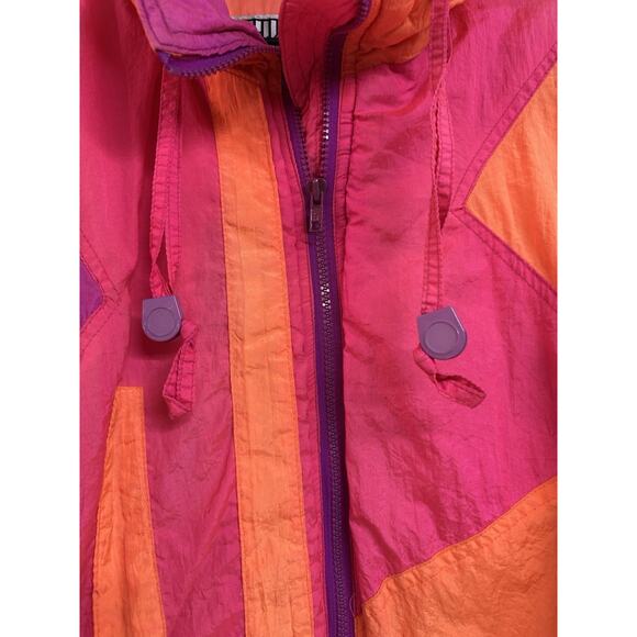 Vintage East West Ski Jacket Medium Panda Group Bright Neon Color Block Snow - Picture 4 of 14